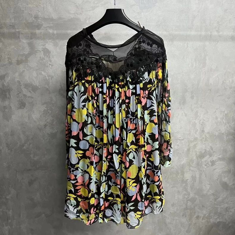 Chloe Chloe Colorful Lace Design Logo Dress Size US 34 / EU 50 - 2 Thumbnail