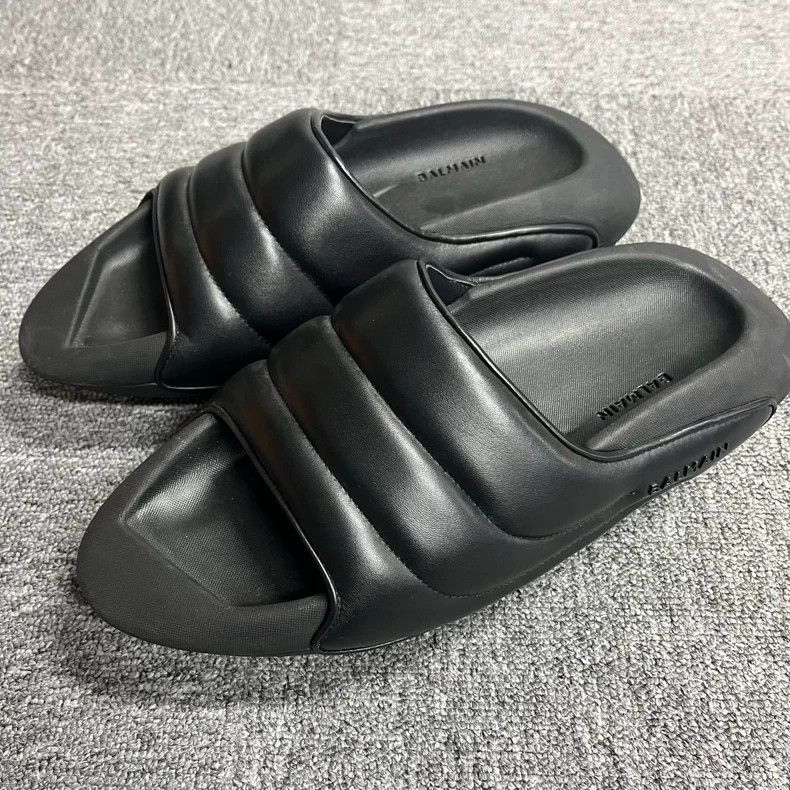 Balmain Balmain Black B-It Fashion Slippers Size 44 Size US 11 / EU 44 - 2 Thumbnail