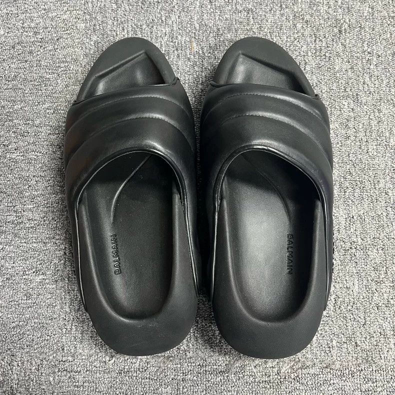 Balmain Balmain Black B-It Fashion Slippers Size 44 Size US 11 / EU 44 - 5 Thumbnail