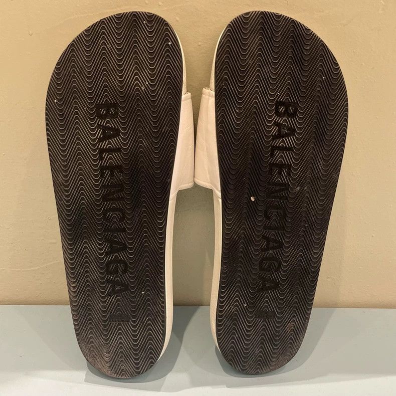 Balenciaga Balenciaga White Logo Slide Sandals for Sale Size US 10 / EU 43 - 5 Thumbnail