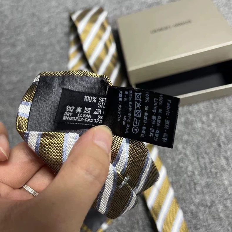 Emporio Armani Giorgio Armani Striped Pattern Logo Tie Size ONE SIZE - 3 Thumbnail