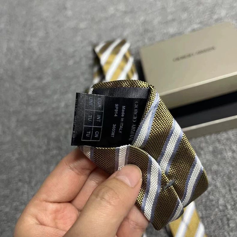 Emporio Armani Giorgio Armani Striped Pattern Logo Tie Size ONE SIZE - 4 Thumbnail