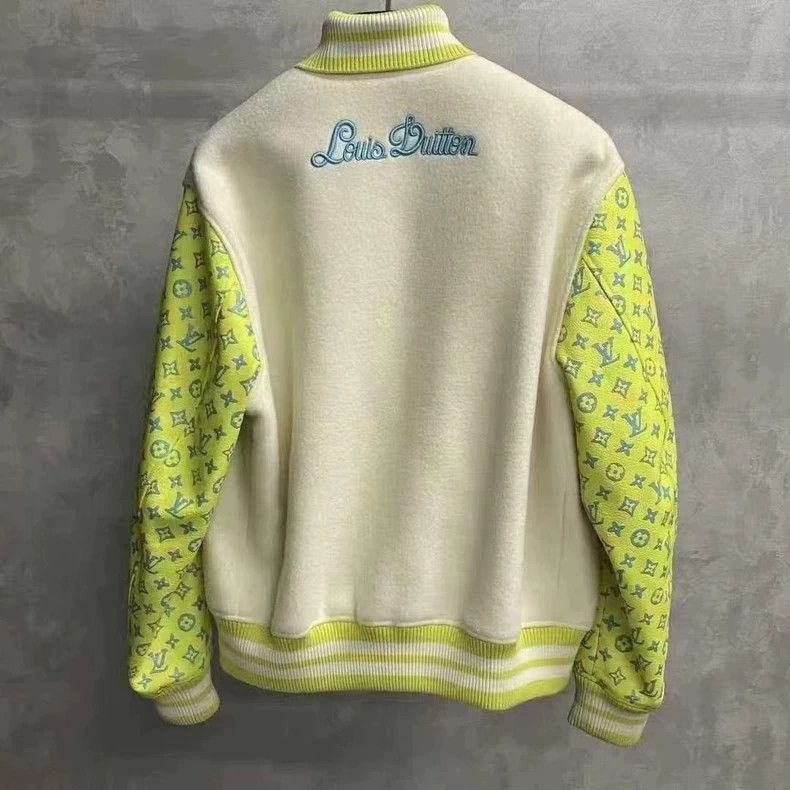 Louis Vuitton Louis Vuitton White Yellow Embroidered Baseball Jacket Size US M / EU 48-50 / 2 - 4 Thumbnail