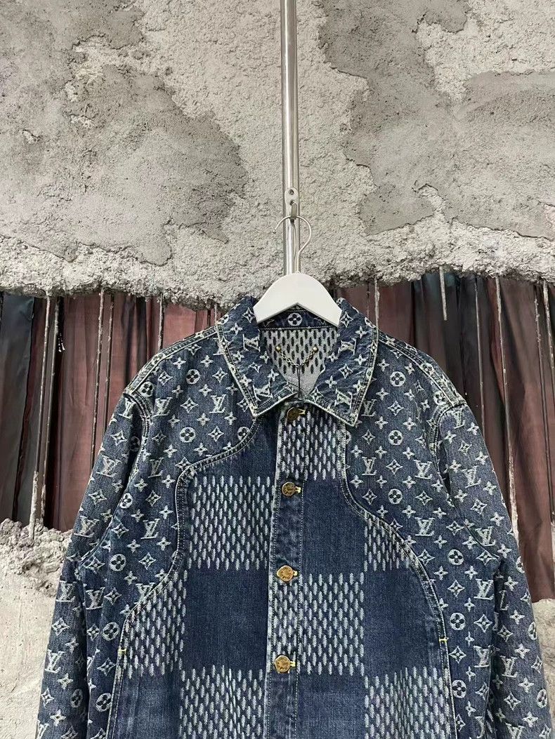 Louis Vuitton Louis Vuitton Blue Denim Jacket Nigo Design Size US L / EU 52-54 / 3 - 4 Thumbnail