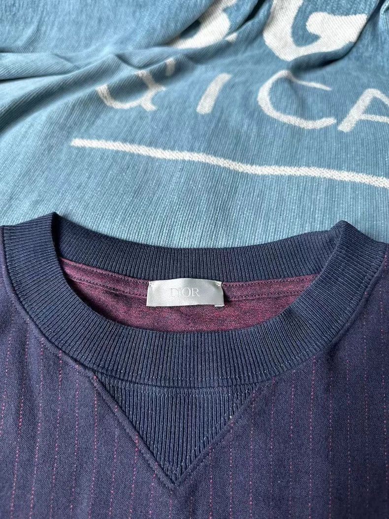 Dior Dior Navy Blue Striped Short Sleeve T-Shirt Size US L / EU 52-54 / 3 - 3 Thumbnail