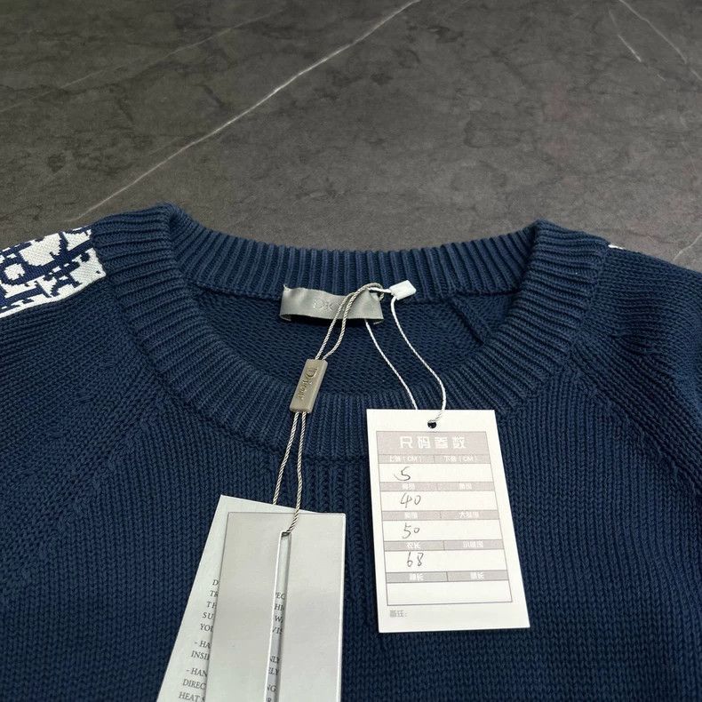 Dior Dior Blue Sweater with Logo Print Size US S / EU 44-46 / 1 - 3 Thumbnail