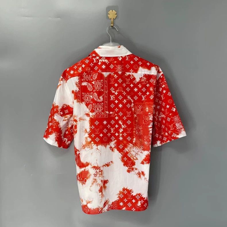 Louis Vuitton Louis Vuitton Red Short Sleeve Shirt Size US L / EU 52-54 / 3 - 2 Thumbnail