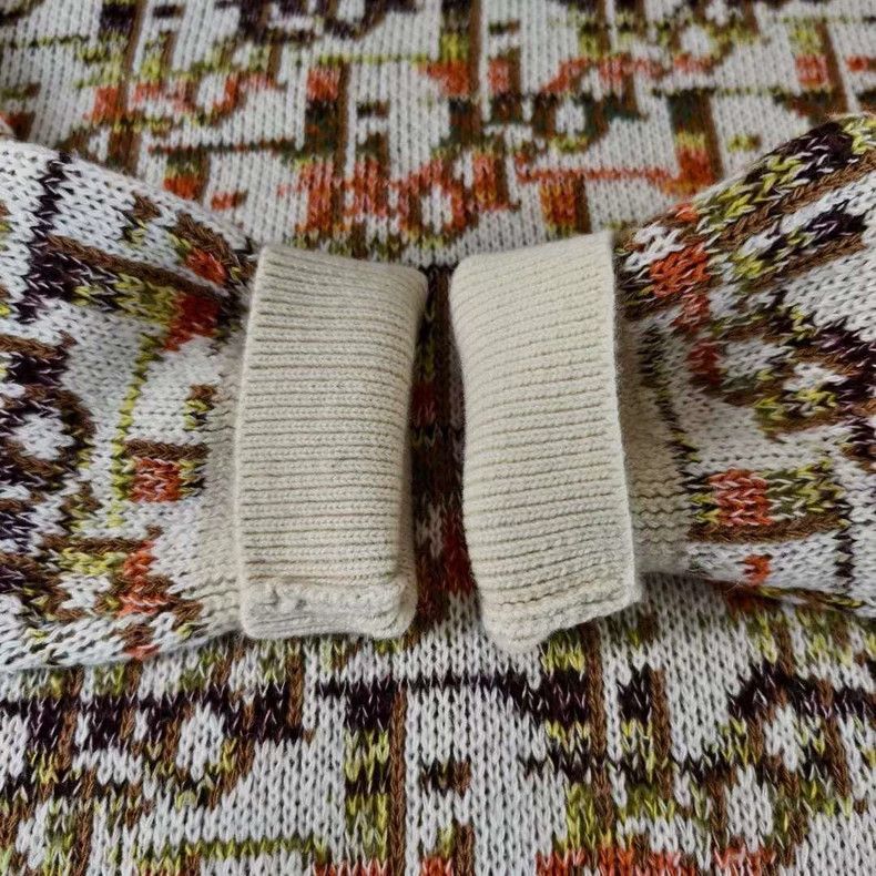 Dior Dior Beige Printed Knit Wool Sweater Size US L / EU 52-54 / 3 - 6 Thumbnail