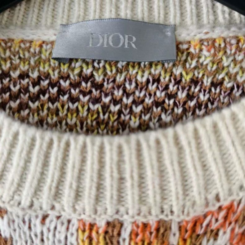 Dior Dior Beige Printed Knit Wool Sweater Size US L / EU 52-54 / 3 - 3 Thumbnail