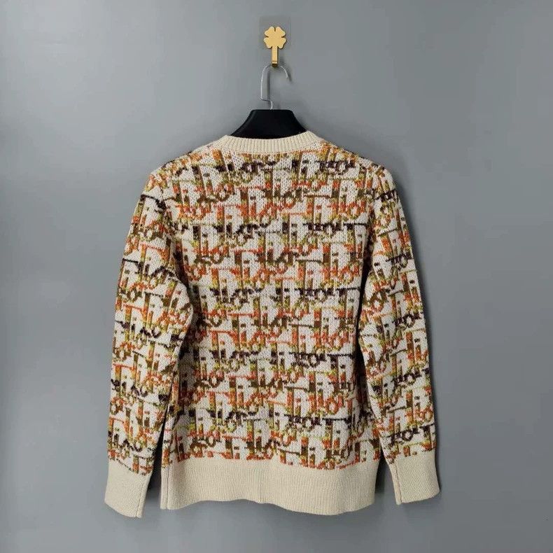 Dior Dior Beige Printed Knit Wool Sweater Size US L / EU 52-54 / 3 - 2 Thumbnail