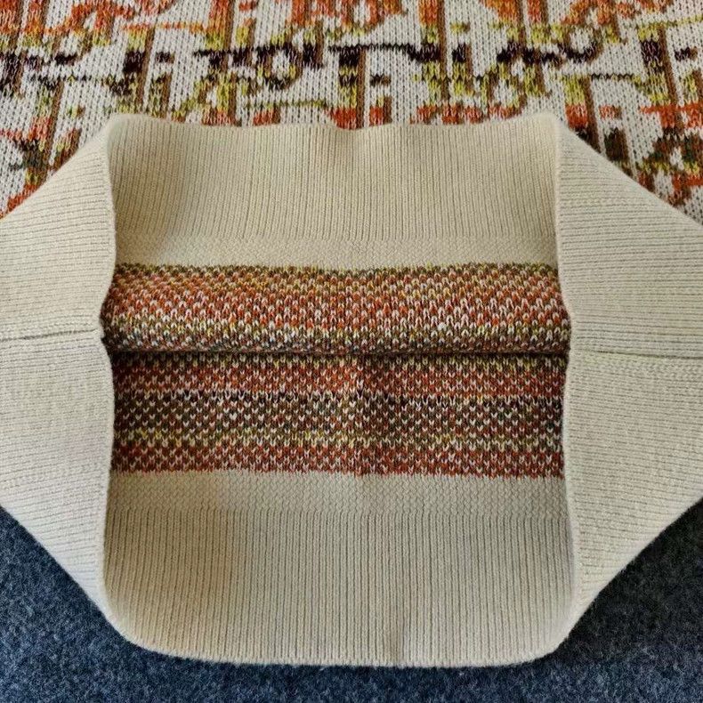 Dior Dior Beige Printed Knit Wool Sweater Size US L / EU 52-54 / 3 - 5 Thumbnail