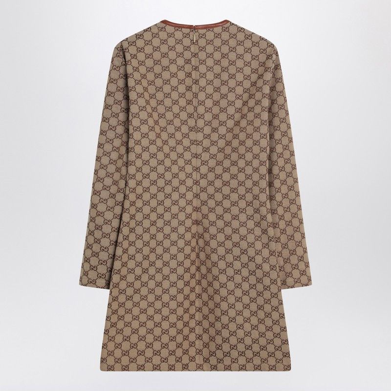 Gucci Gucci Beige Dress In Gg Fabric With Clip Detail Size M / US 6-8 / IT 42-44 - 2 Thumbnail