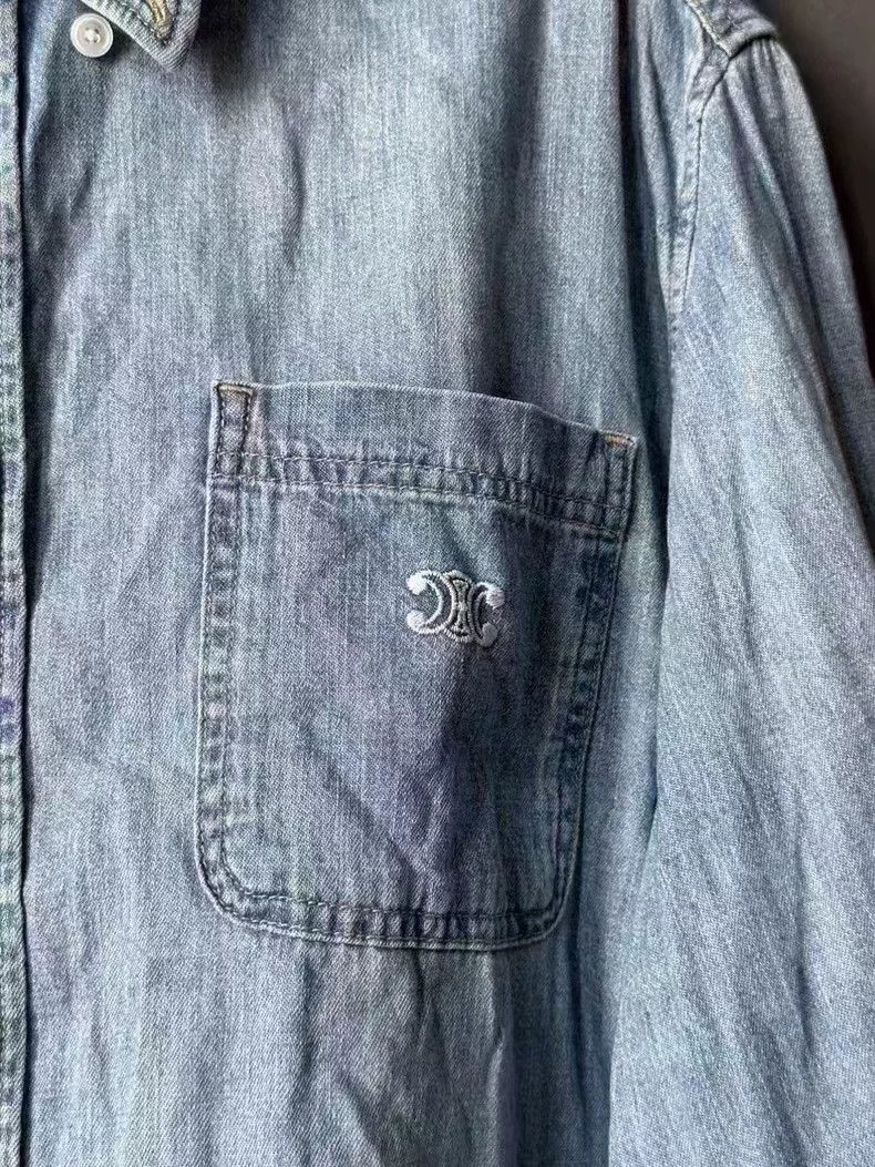 Celine Celine Denim Cropped Shirt Size S Size US S / EU 44-46 / 1 - 2 Thumbnail
