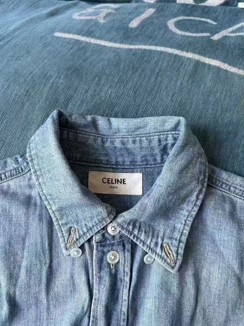 Celine Celine Denim Cropped Shirt Size S Size US S / EU 44-46 / 1 - 3 Thumbnail