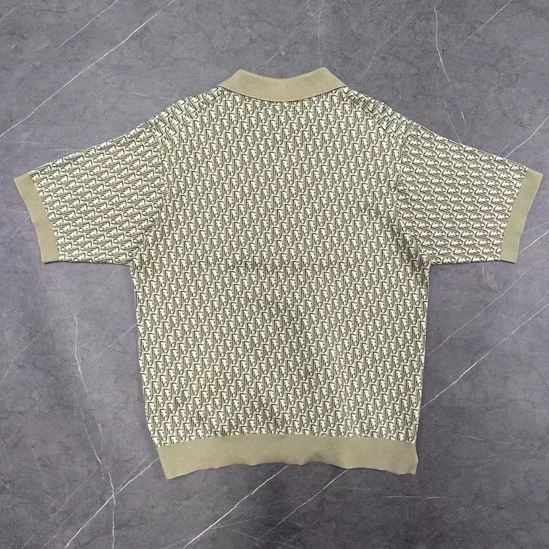 Dior Dior Olive Green Logo Knit Polo Shirt Size US XL / EU 56 / 4 - 2 Thumbnail