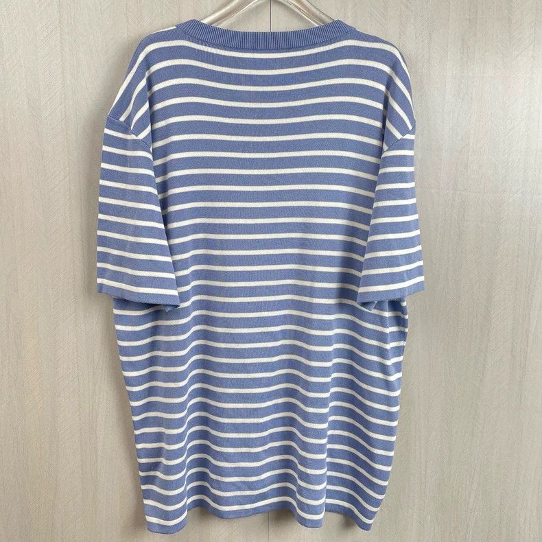 Dior Dior SS21 Blue White Stripe Short Sleeve Top Size US XL / EU 56 / 4 - 3 Thumbnail