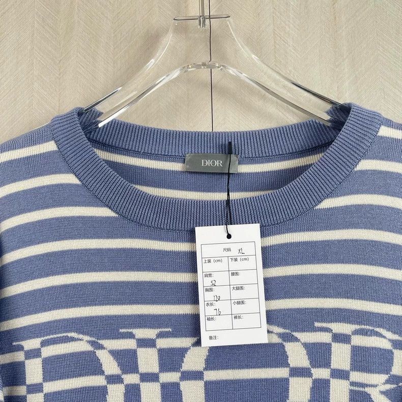 Dior Dior SS21 Blue White Stripe Short Sleeve Top Size US XL / EU 56 / 4 - 2 Thumbnail