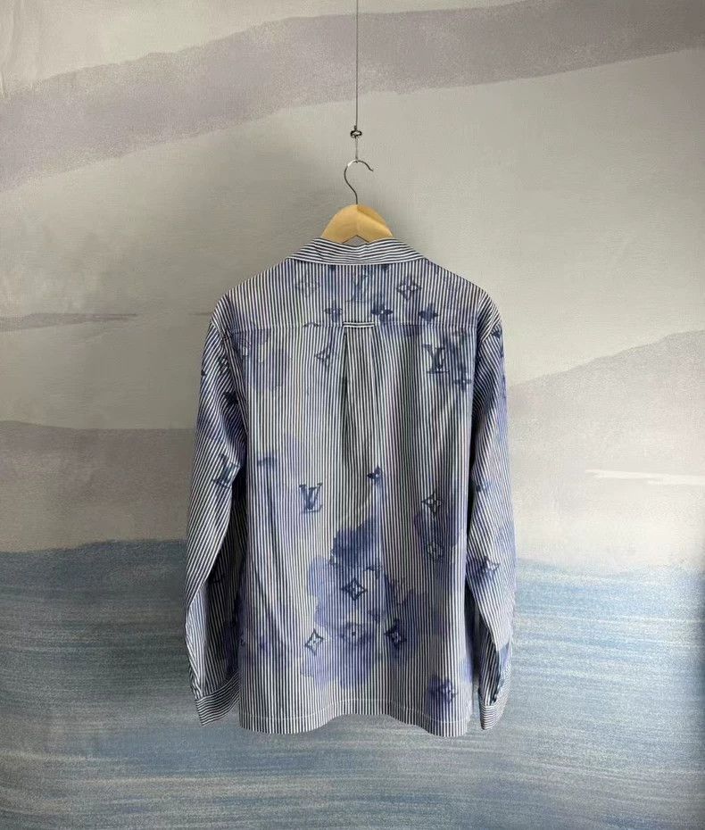 Louis Vuitton Louis Vuitton Striped Denim Shirt with Ink Print Size US XXL / EU 58 / 5 - 3 Thumbnail