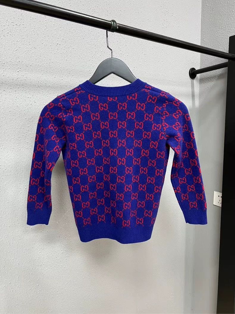 Gucci Gucci Kids Blue Wool Cardigan with Print Size US S / EU 44-46 / 1 - 2 Thumbnail