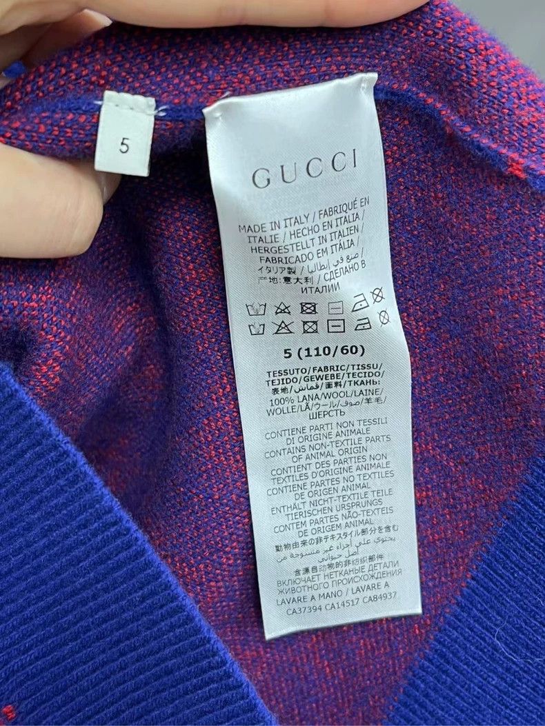 Gucci Gucci Kids Blue Wool Cardigan with Print Size US S / EU 44-46 / 1 - 3 Thumbnail