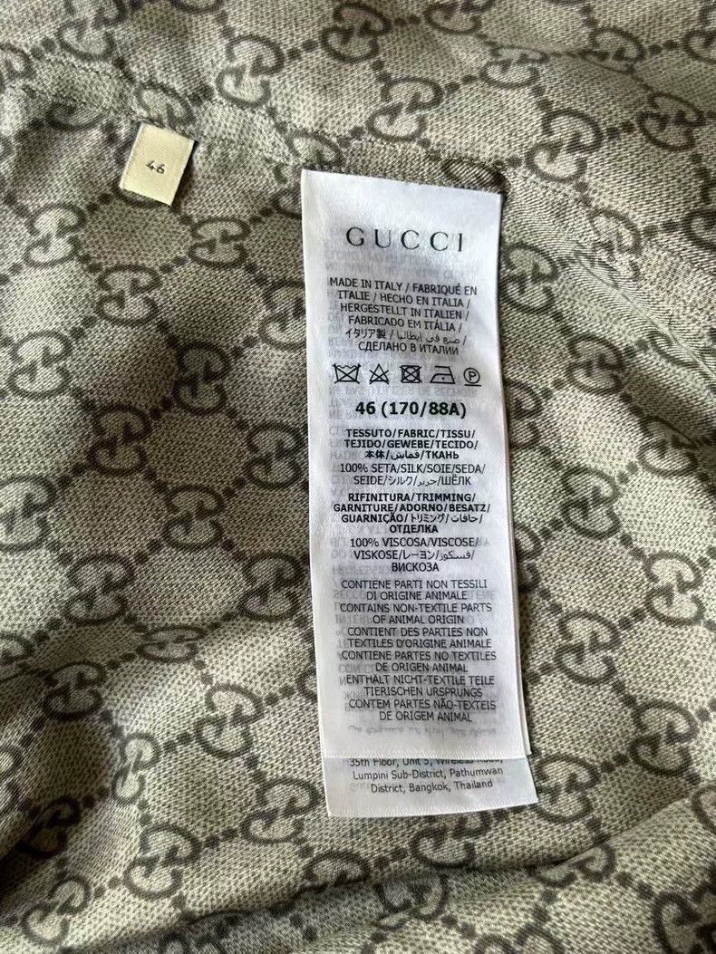 Gucci Gucci Brown Silk Printed Shirt Size US L / EU 52-54 / 3 - 3 Thumbnail