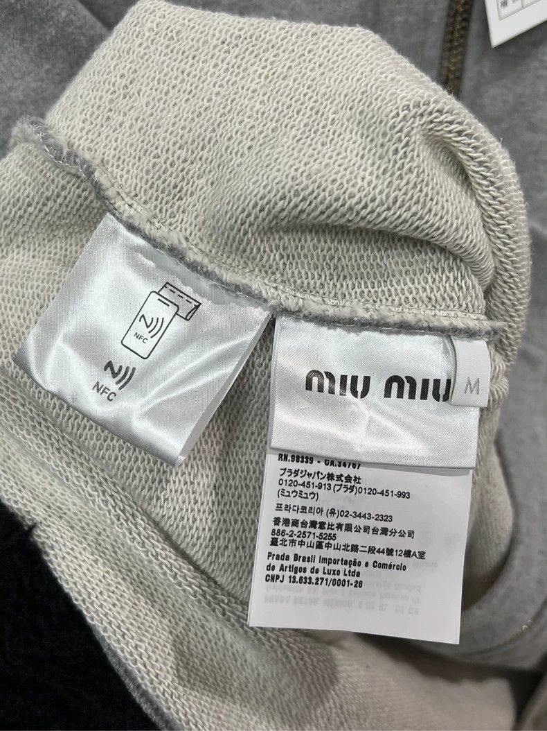 Miu Miu Miu Miu Gray Cotton Embroidered Zip Jacket Size US M / EU 48-50 / 2 - 4 Thumbnail