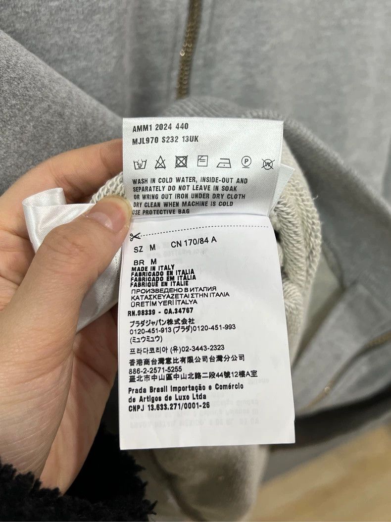 Miu Miu Miu Miu Gray Cotton Embroidered Zip Jacket Size US M / EU 48-50 / 2 - 5 Thumbnail