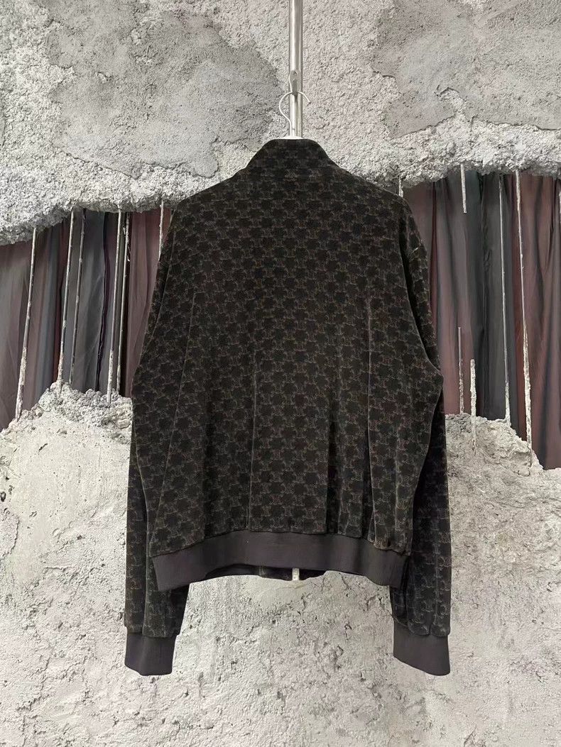 Celine Celine Velvet Monogram Zip Jacket Coat Size US L / EU 52-54 / 3 - 2 Thumbnail