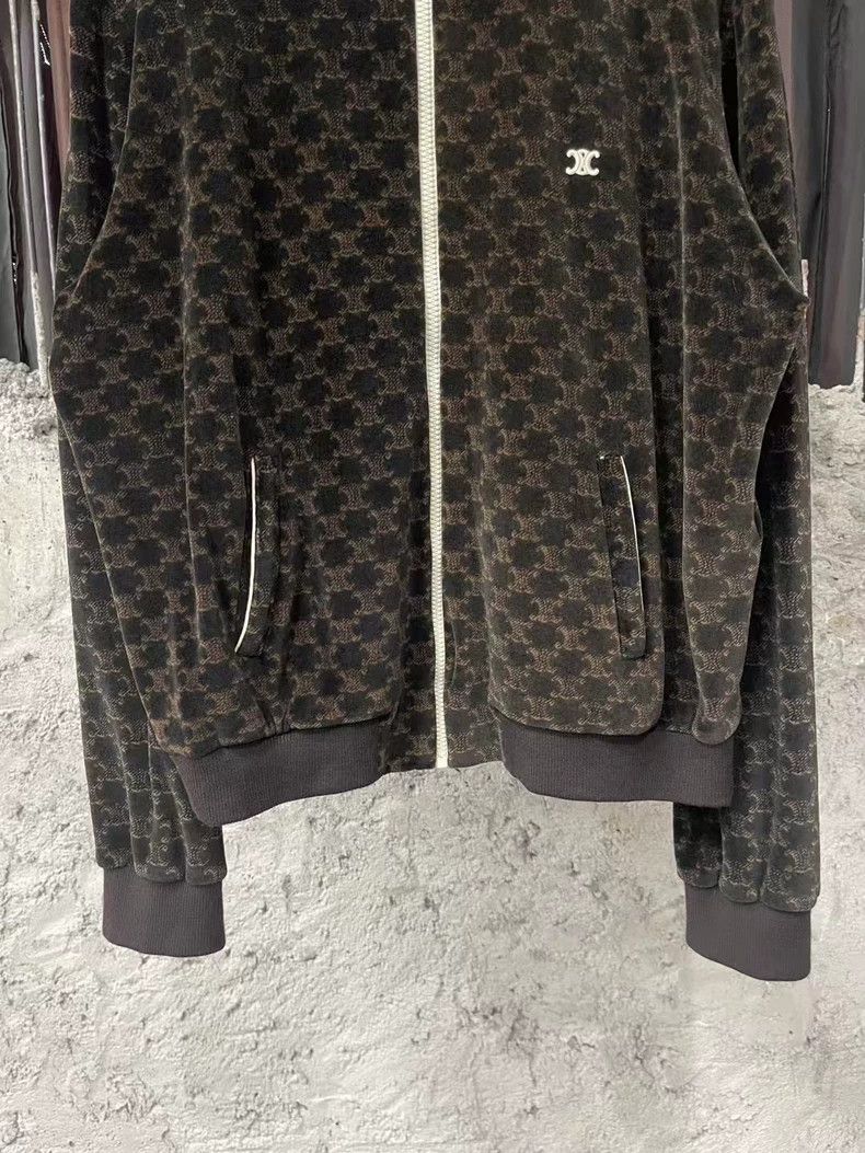 Celine Celine Velvet Monogram Zip Jacket Coat Size US L / EU 52-54 / 3 - 4 Thumbnail