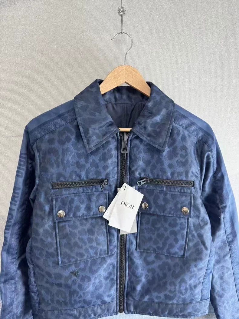 Dior Dior Blue Leopard Print Double-Zip Jacket Size US M / EU 48-50 / 2 - 2 Thumbnail