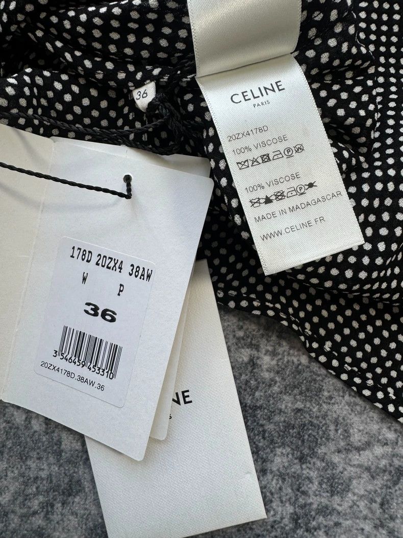 Celine Celine Black and White Polka Dot Shirt Size US S / EU 44-46 / 1 - 4 Thumbnail