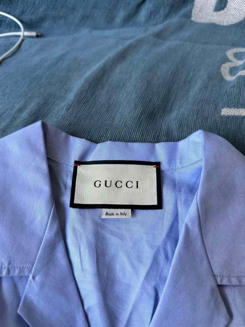 Gucci Gucci Blue and White Short Sleeve Shirt Size US L / EU 52-54 / 3 - 2 Thumbnail