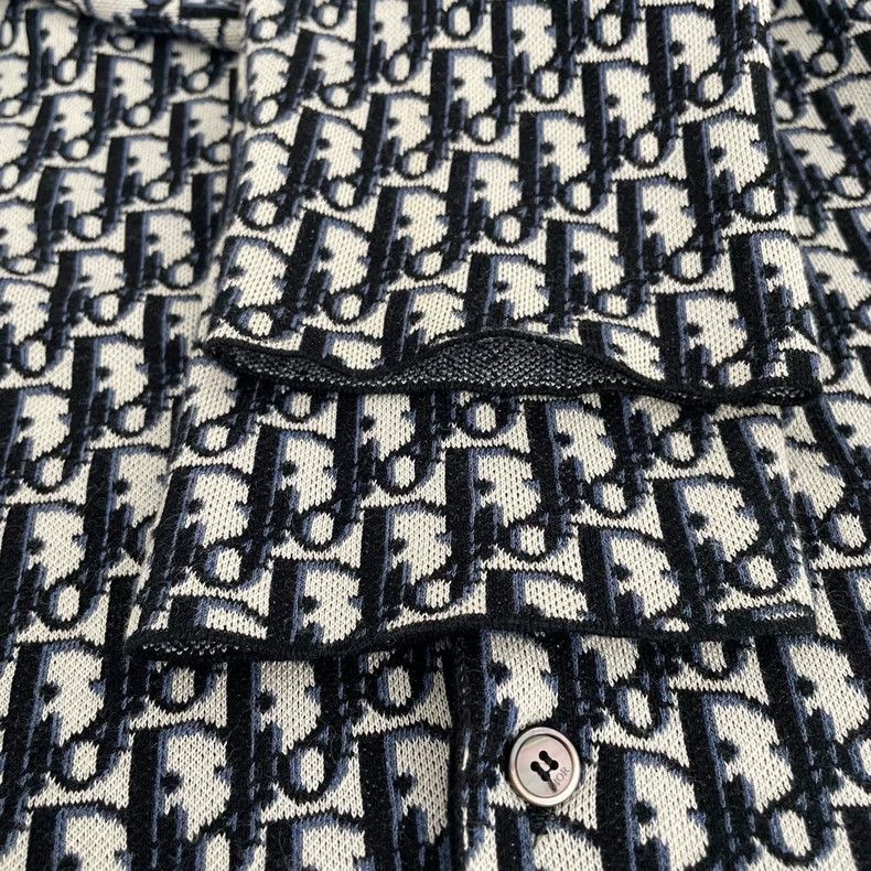Dior Dior Navy Blue Printed Cotton Shirt Size US M / EU 48-50 / 2 - 4 Thumbnail