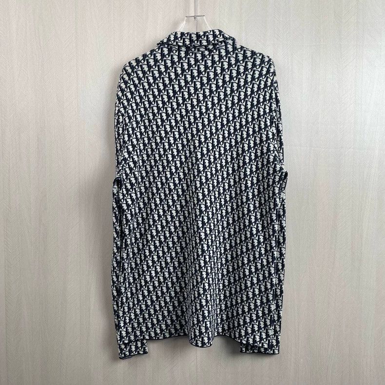 Dior Dior Navy Blue Printed Cotton Shirt Size US M / EU 48-50 / 2 - 3 Thumbnail