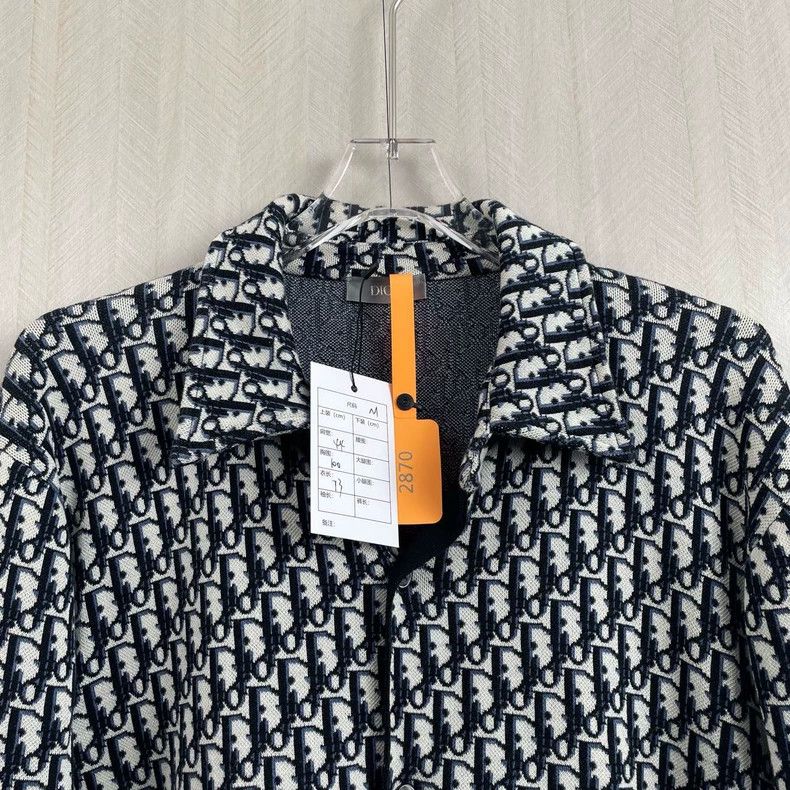 Dior Dior Navy Blue Printed Cotton Shirt Size US M / EU 48-50 / 2 - 2 Thumbnail