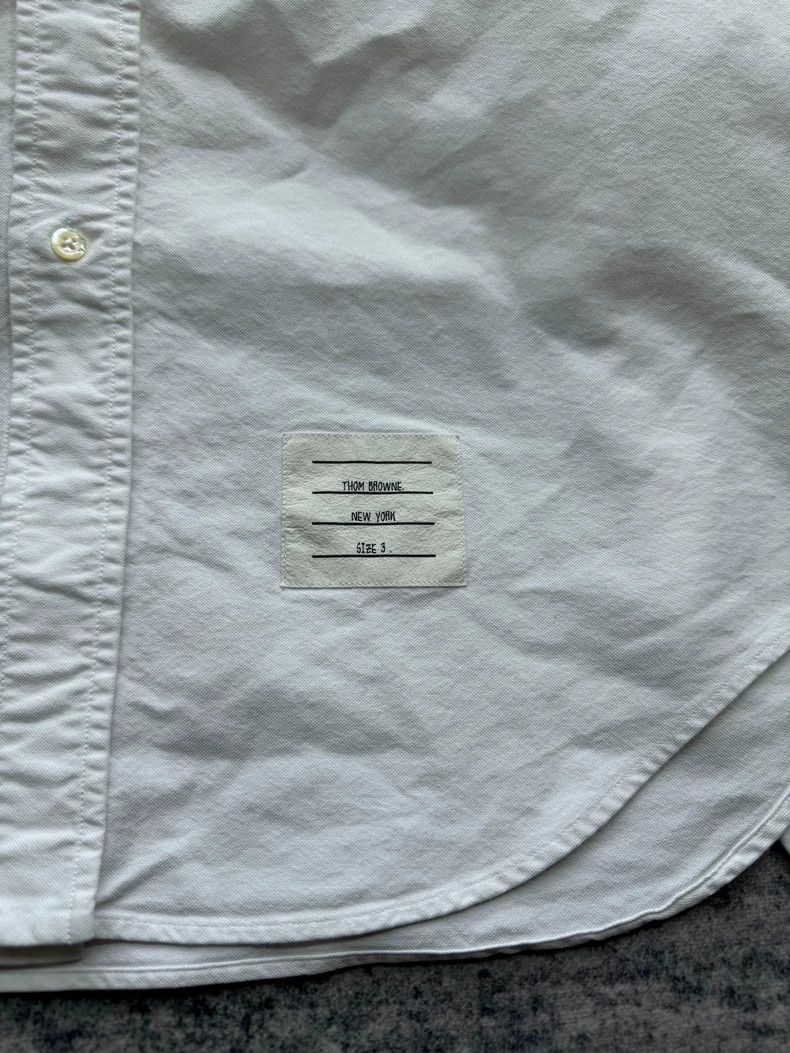 Thom Browne Thom Browne White Pocket Stripe Shirt Size US M / EU 48-50 / 2 - 4 Thumbnail