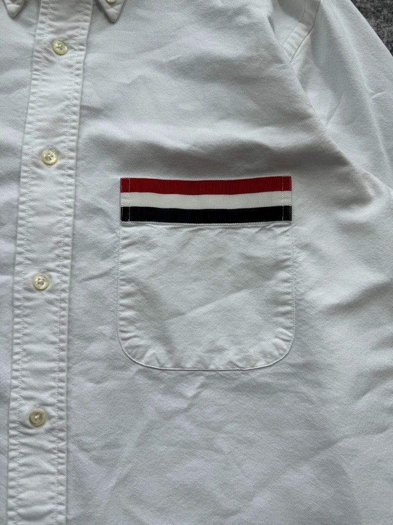 Thom Browne Thom Browne White Pocket Stripe Shirt Size US M / EU 48-50 / 2 - 2 Thumbnail
