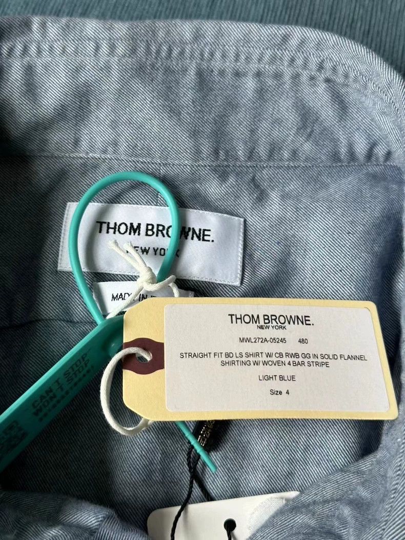 Thom Browne Thom Browne Blue Long Sleeve Shirt Size US L / EU 52-54 / 3 - 2 Thumbnail