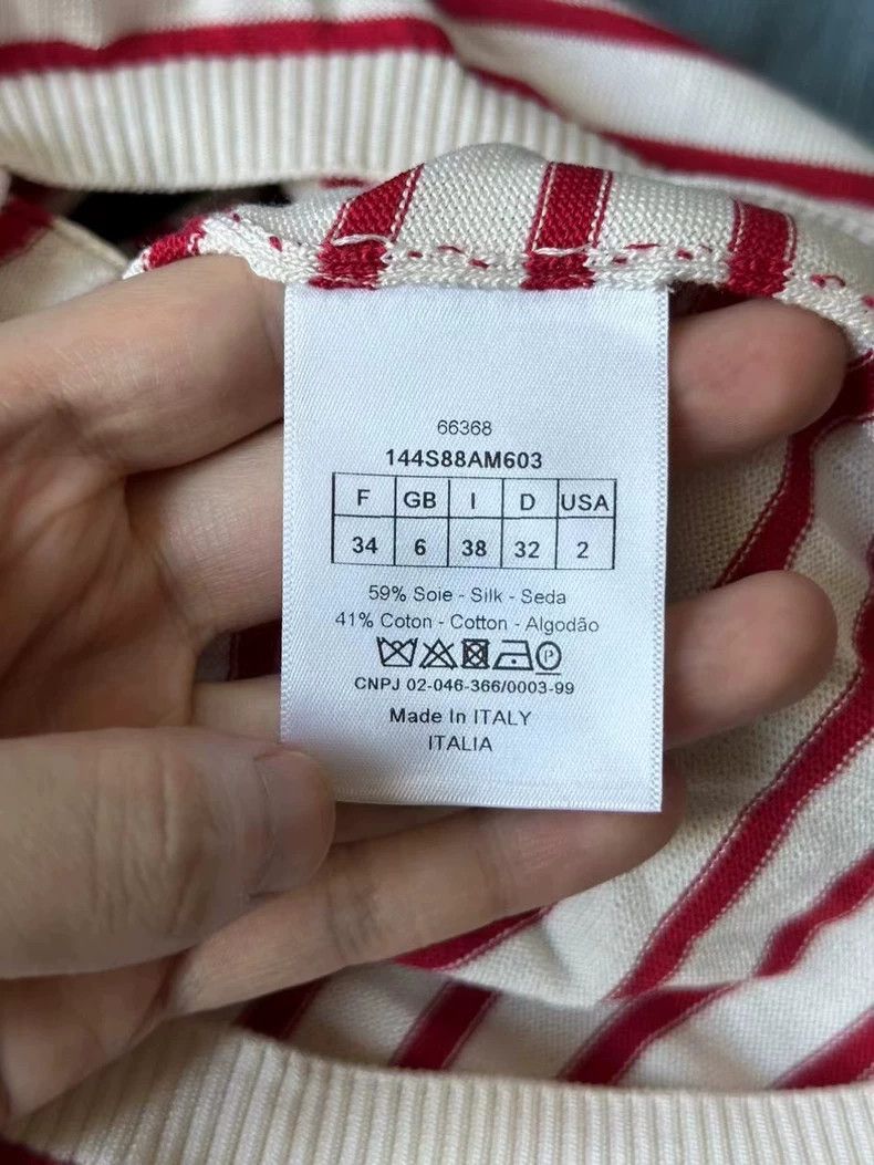 Dior Dior Red and White Striped Polo Shirt Size US S / EU 44-46 / 1 - 4 Thumbnail