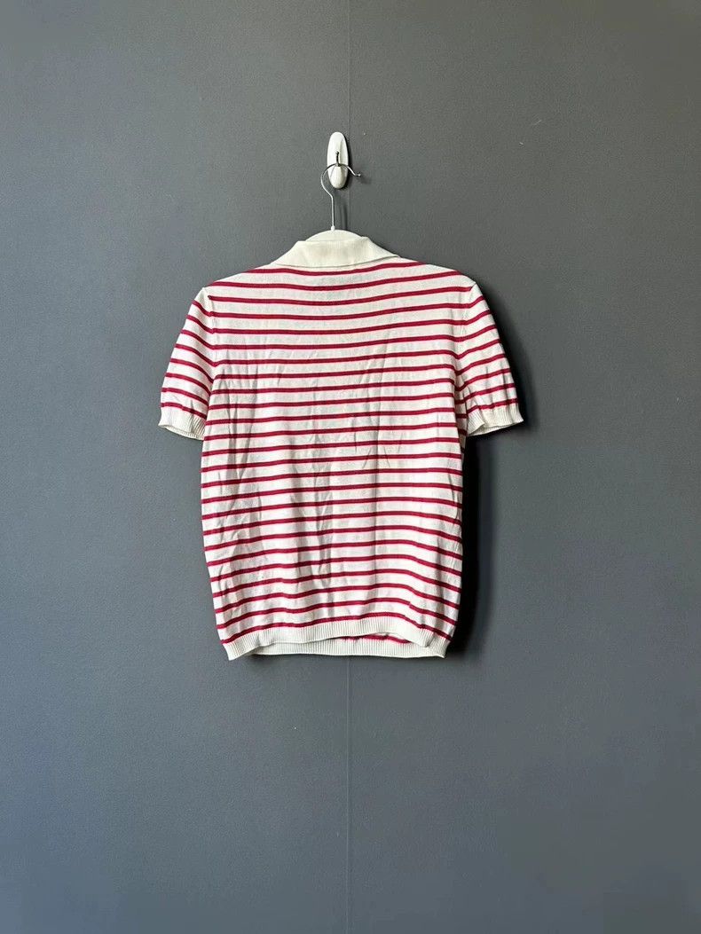 Dior Dior Red and White Striped Polo Shirt Size US S / EU 44-46 / 1 - 2 Thumbnail