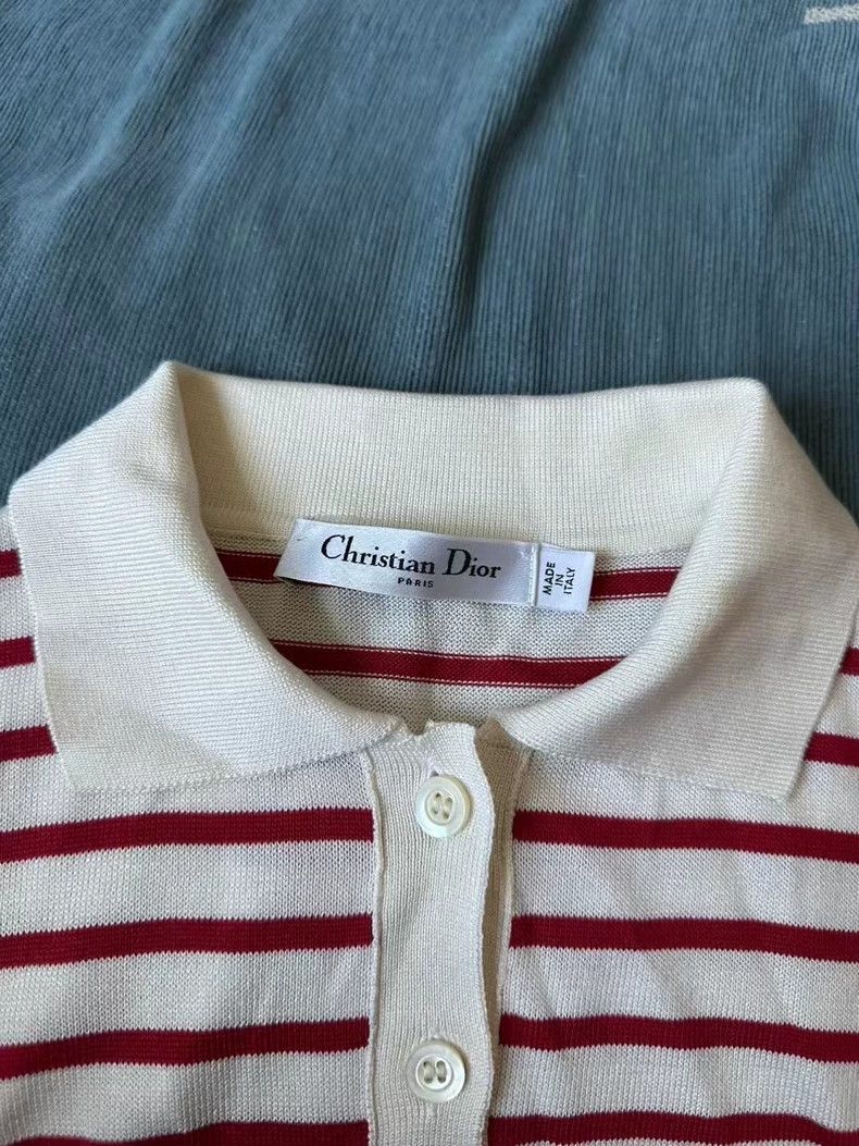 Dior Dior Red and White Striped Polo Shirt Size US S / EU 44-46 / 1 - 3 Thumbnail