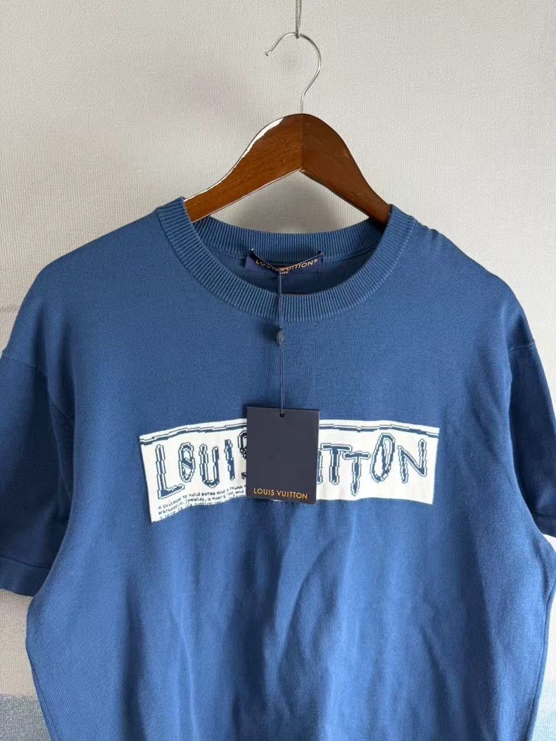 Louis Vuitton Blue Short Sleeve Knit Shirt