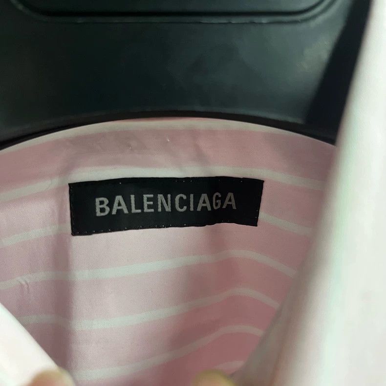 Balenciaga Pink Long Sleeve Shirt with Logo Print Size US M / EU 48-50 / 2 - 3 Thumbnail
