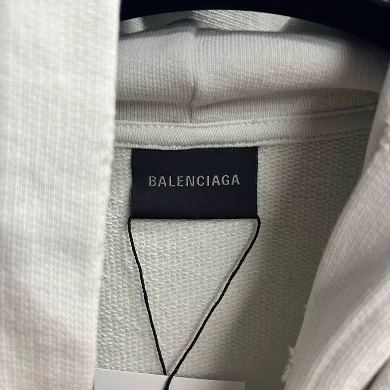 Balenciaga White Hooded Casual Sweatshirt with Print Size US S / EU 44-46 / 1 - 2 Thumbnail