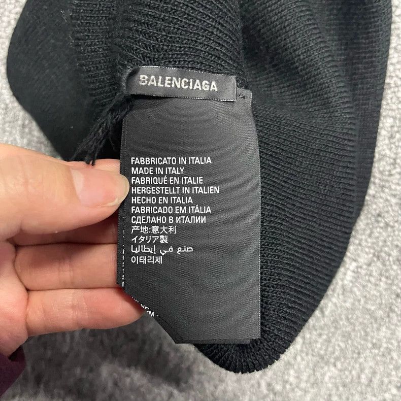 Balenciaga Balenciaga Black Logo Beanie Hat Size ONE SIZE - 4 Thumbnail