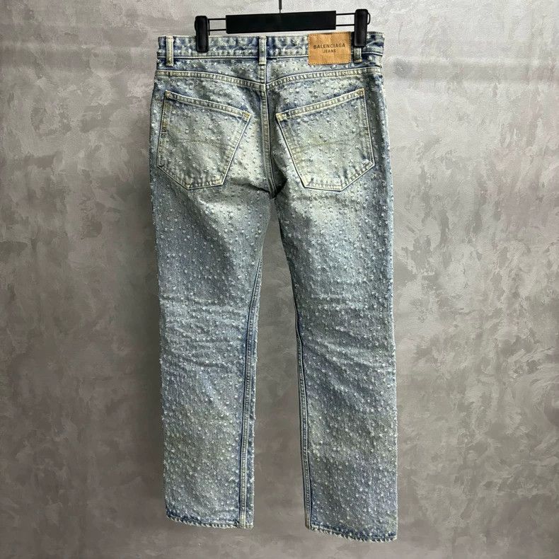 Balenciaga Balenciaga Blue Mid-Rise Straight-Leg Jeans Size US 27 - 3 Thumbnail