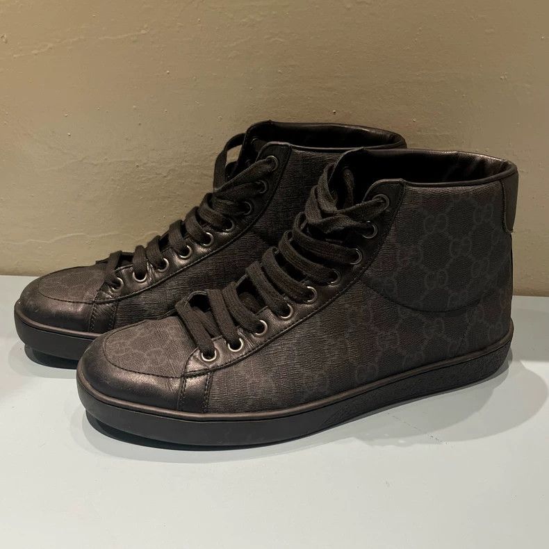 Gucci Gucci Black High Top Fashion Sneakers Size US 5 / EU 37 - 2 Thumbnail