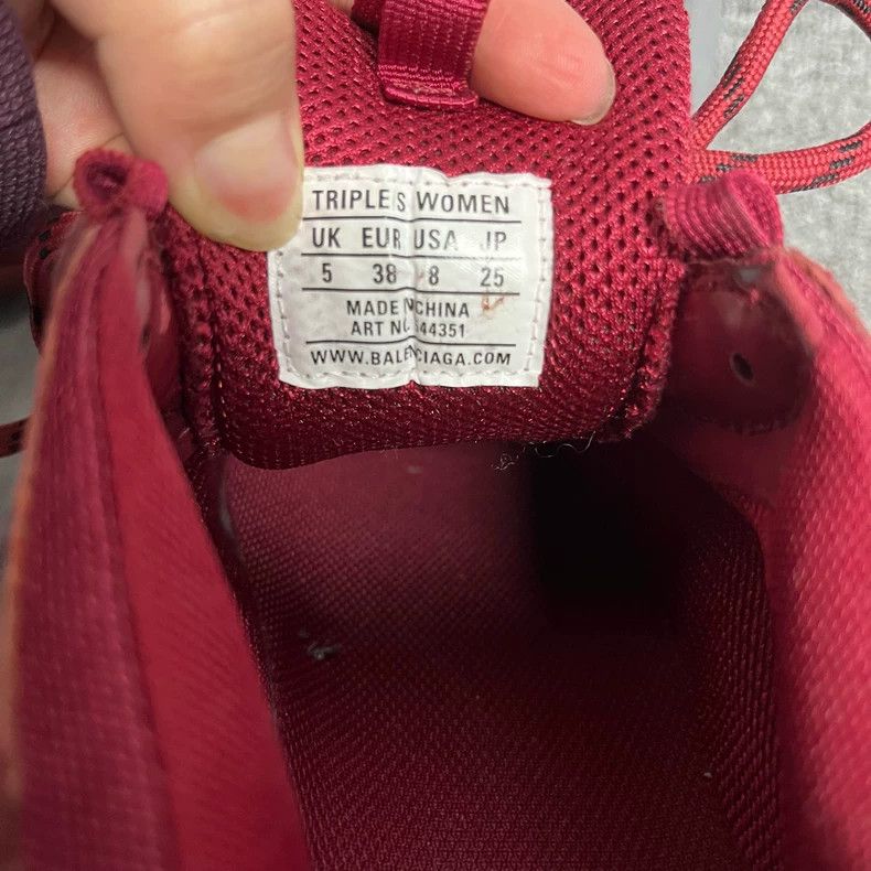 Balenciaga Balenciaga Red Triple S Sneakers Size 38 Size US 5.5 / EU 38 - 5 Thumbnail