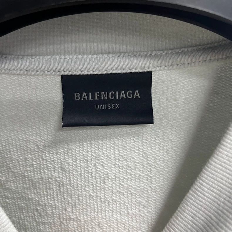 Balenciaga Balenciaga White Logo Print Crewneck Sweatshirt Size US S / EU 44-46 / 1 - 2 Thumbnail