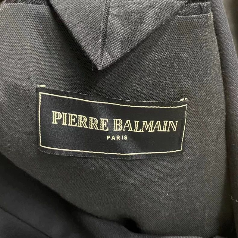 Balmain Balmain Black Embroidered Logo Blazer Jacket Size US L / EU 52-54 / 3 - 3 Thumbnail